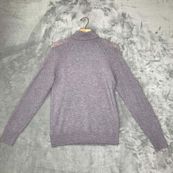 Meadow Rue by Anthropologie Agatha Turtleneck Sweater Womens Small Lilac Raglan - Picture 2 of 10